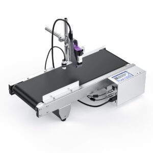 portable tabletop conveyor with attached thermal inkjet (tij) printer | mini conveyor with tij printer